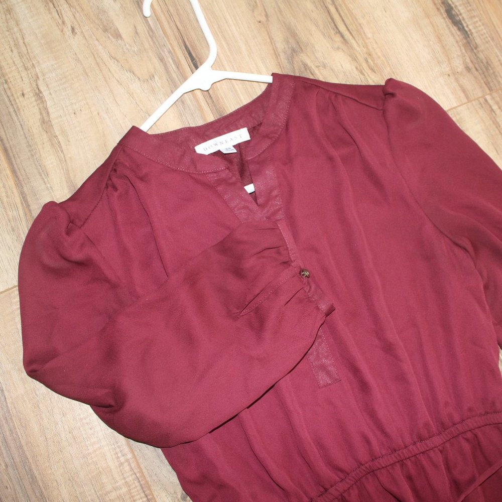 Downeast burgundy chiffon  midi dress xs
